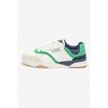 Pantofi sport de piele cu garnituri de piele intoarsa si material textil Court