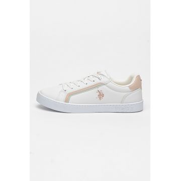 Pantofi sport de piele ecologica cu detalii contrastante