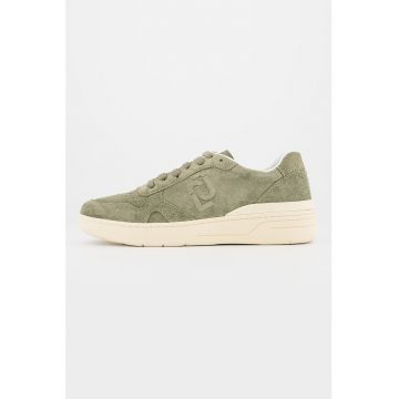 Pantofi sport de piele intoarsa cu logo in relief