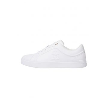 Pantofi sport din piele cu detalii cu model monograma