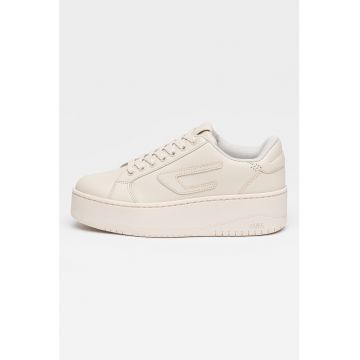 Pantofi sport unisex de piele cu garnituri de piele ecologica S-Athene Bold