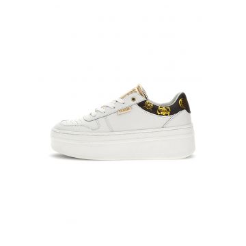 Pantofi sport wedge de piele ecologica si piele