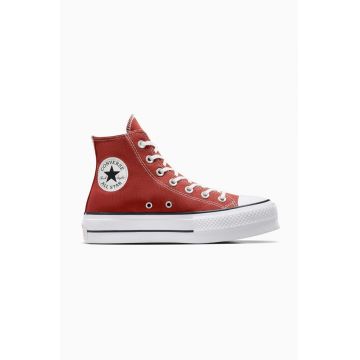 Converse tenisi Chuck Taylor All Star Lift femei, culoarea rosu, A06896C