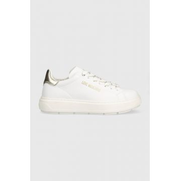 Love Moschino sneakers din piele culoarea alb, JA15374G1HIA210A