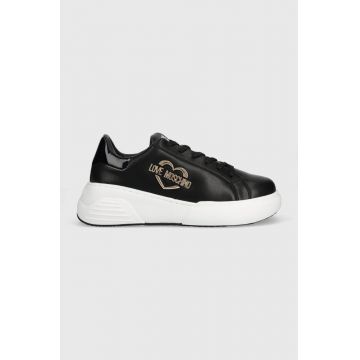 Love Moschino sneakers din piele culoarea negru, JA15105G1HIA500A