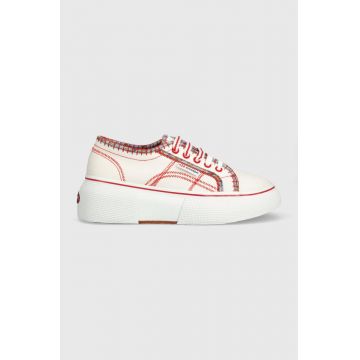 MAX&Co. tenisi Supermax x Superga femei, culoarea alb