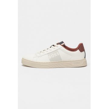 Pantofi sport din piele ecologica cu imprimeu logo