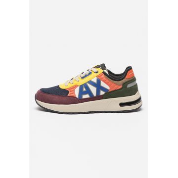 Pantofi sport low-top cu monograma contrastanta