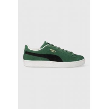 Puma sneakers din piele întoarsă Suede Classic XXI culoarea verde, 374915 374915-73