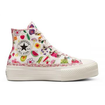Tenisi femei Converse Chuck Taylor All Star Lift Platform Fruits and Florals A06063C, 38, Alb