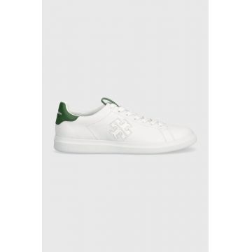 Tory Burch sneakers din piele Double T Howell Court culoarea alb, 149728-300