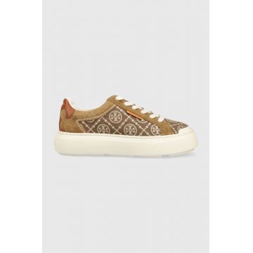 Tory Burch sneakers din piele intoarsă Ladybug culoarea maro, 150229-200