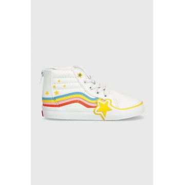Vans tenisi copii SK8-Hi Zip Rainbow Star culoarea alb