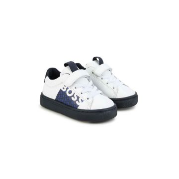 BOSS sneakers din piele culoarea alb