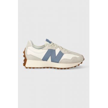 New Balance sneakers din piele întoarsă U327LU culoarea alb