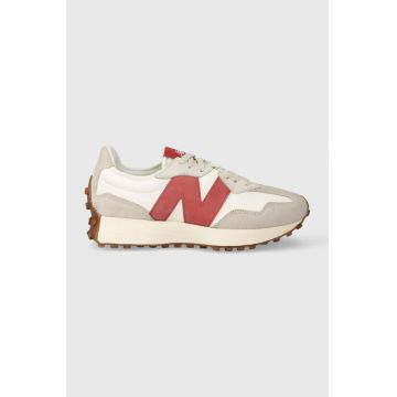 New Balance sneakers din piele intoarsă U327LV culoarea alb