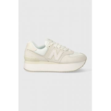New Balance sneakers din piele intoarsă WL574ZSO culoarea bej