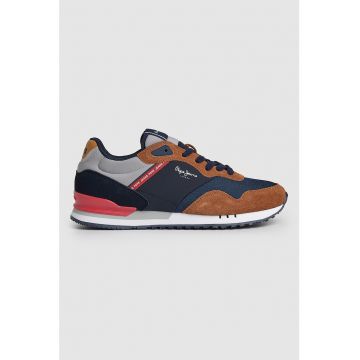 Pantofi sport colorblock cu insertii de piele intoarsa