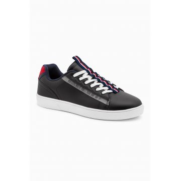 Pantofi sport de piele ecologica cu garnituri contrastante
