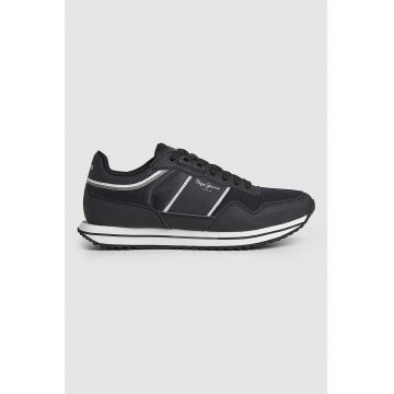 Pantofi sport de piele ecologica cu insertii textile