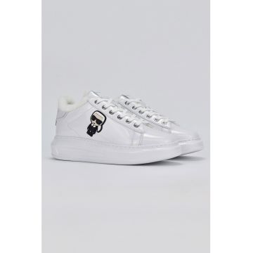 Pantofi sport de piele lacuita cu insertii de piele intoarsa