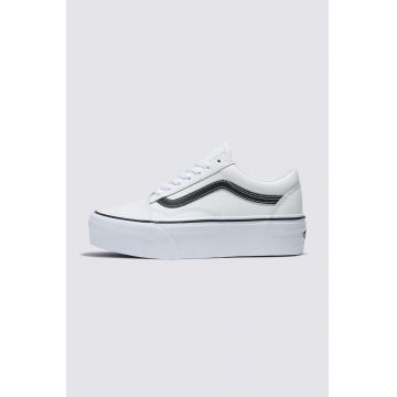 Vans tenisi din piele intoarsa Old Skool Stackform culoarea alb, VN0A7Q5MTWB1