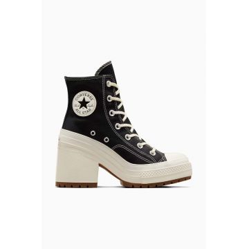 Converse tenisi Chuck 70 De Luxe Heel femei, culoarea negru, A05347C