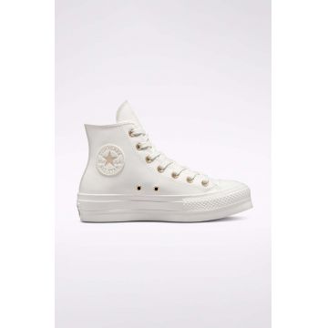 Converse tenisi Chuck Taylor All Star Lift femei, culoarea bej, A03719C