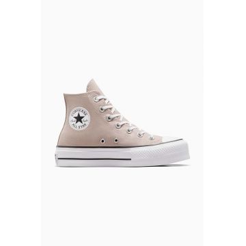 Converse tenisi Chuck Taylor All Star Lift femei, culoarea bej, A06139C