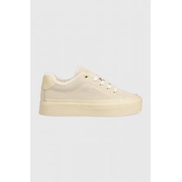 Gant sneakers din piele intoarsă Avona culoarea bej, 27533155.G11