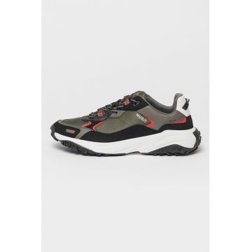 Pantofi sport cu detalii din piele intoarsa ecologica Go1st