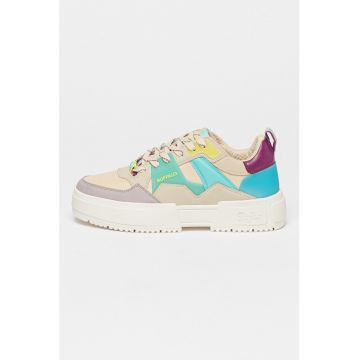 Pantofi sport de piele ecologica cu design colorblock Rse V2