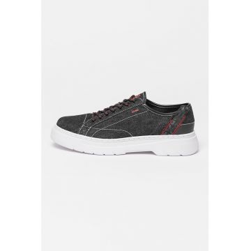 Pantofi sport de piele ecologica si material textil