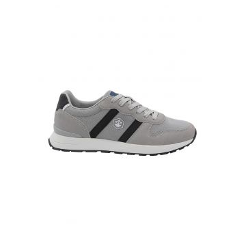Pantofi sport de piele intoarsa ecologica cu garnituri din material textil