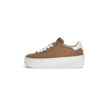 Pantofi sport wedge de piele intoarsa