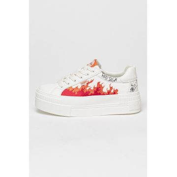 Tenisi flatform de piele ecologica Paired Astro