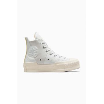 Converse tenisi Chuck 70 Plus femei, culoarea alb, A05259C