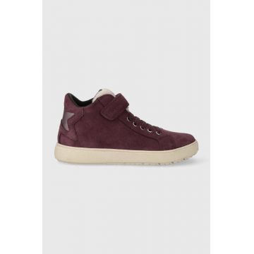 Geox sneakers de piele întoarsă pentru copii J36HYC 022BH J THELEVEN WPF culoarea violet