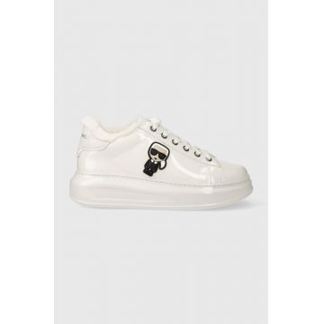 Karl Lagerfeld sneakers din piele KAPRI culoarea alb, KL62530S