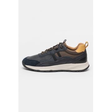 Pantofi sport din piele ecologica cu insertii din piele intoarsa