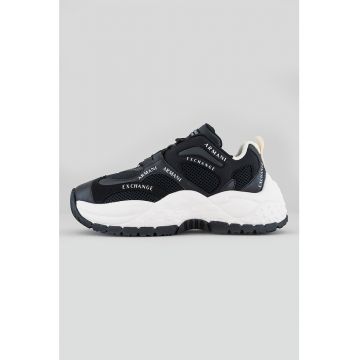 Pantofi sport de piele ecologica si material textil