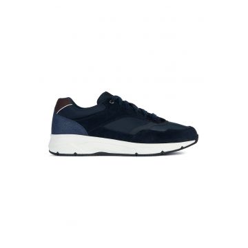 Pantofi sport de piele intoarsa cu garnituri de piele ecologica