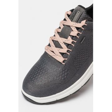 Pantofi sport din material textil cu garnituri din piele intoarsa