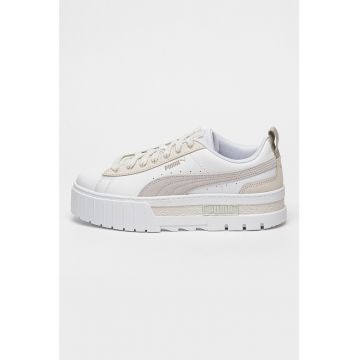 Pantofi sport flatform de piele si piele intoarsa Mayze