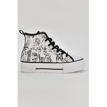 Pantofi sport high-cut de piele ecologica
