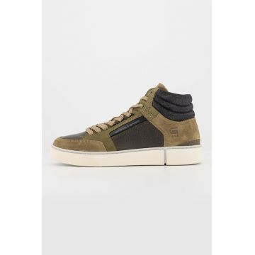 Pantofi sport inalti cu garnituri de piele intoarsa