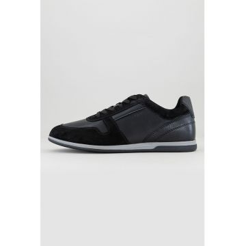 Pantofi sport low-cut cu garnituri de piele intoarsa