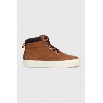 Pepe Jeans sneakers din piele YOGI BOOT culoarea maro, PMS30998