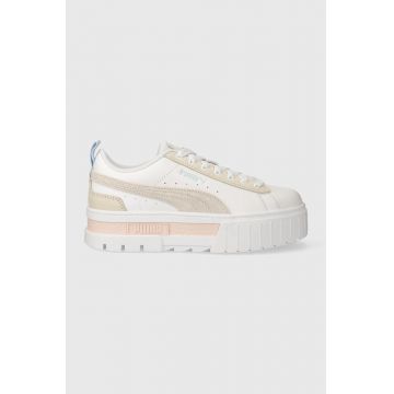 Puma sneakers din piele Mayze Mix Wns culoarea alb 387468-05