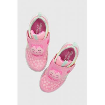 Skechers sneakers pentru copii GLIMMER KICKS culoarea roz